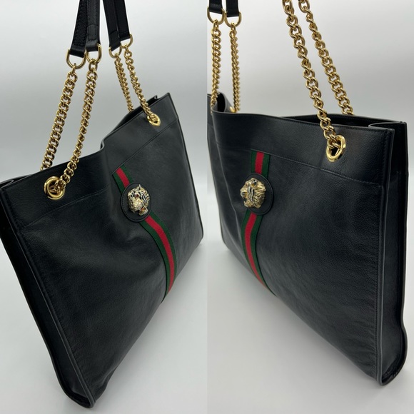 Authentic Gucci black calf leather Rajah large tote - Picture 9 of 17